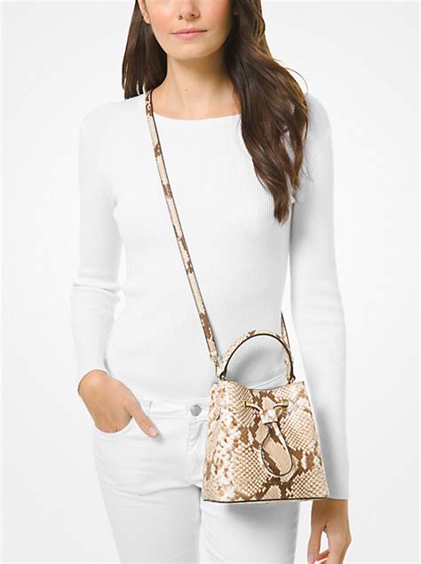 Michael Kors Suri Small Python Embossed Crossbody Bag 8 